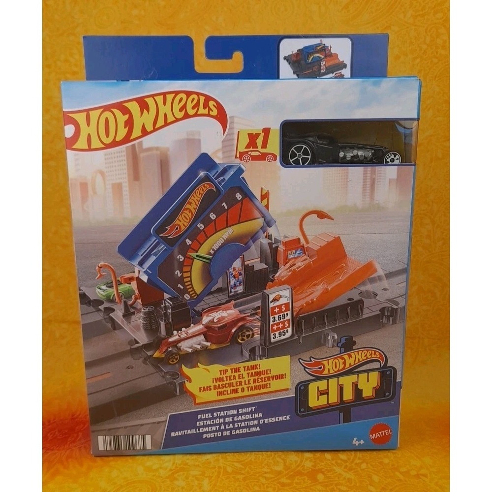 Hot Wheels‎ City Fuel Station Shift Track Set Sealed Mattel Toy Car HKX45